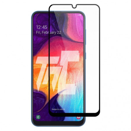 Samsung Galaxy A50 - Verre trempé intégral Protect Noir - adhérence 100% nano-silicone - TM-Concept® - image principale