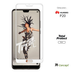 Huawei P20 - Vitre de Protection - Total Protect - TM Concept® - Blanc - image couverture