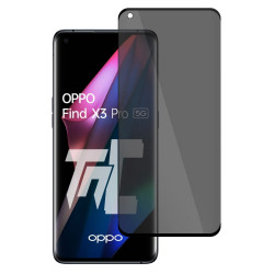 Oppo Find X3 - Verre trempé 3D Privacy (teinté anti-espion) - TM Concept® - image principale