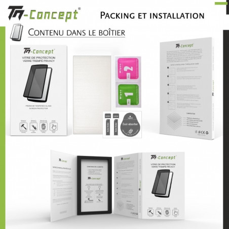 Xiaomi 12 Pro - Verre trempé 3D Privacy (teinté anti-espion) - TM-Concept® - Boitier et contenu