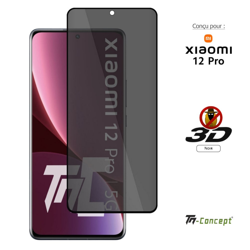 Verre trempé teinté 3D Privacy pour Xiaomi 12 Pro - TM Concept®