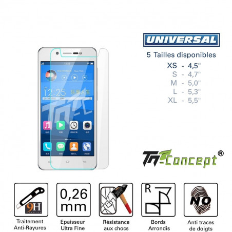 Universel - 5 Tailles - Vitre de Protection Crystal - TM Concept®