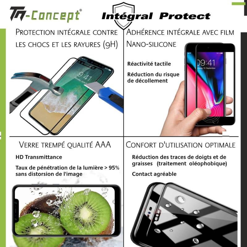 Protège écran TM CONCEPT Verre trempé - Samsung Galaxy A41 - Noir