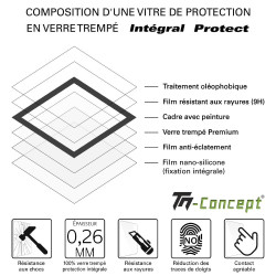 Samsung Galaxy A41 - Verre trempé intégral Protect Noir - adhérence 100% nano-silicone - TM Concept®