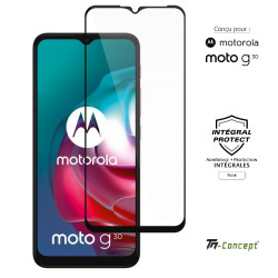 Motorola Moto G30 - Verre trempé intégral Protect - Noir - TM Concept® - image couverture