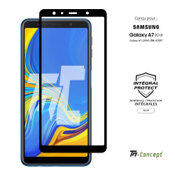 Samsung Galaxy A7 (2018) - Verre trempé intégral Protect Noir - adhérence 100% nano-silicone - TM Concept® - image couverture