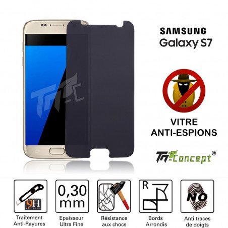 Samsung Galaxy S7 - Vitre  de Protection Anti-Espions - TM Concept®