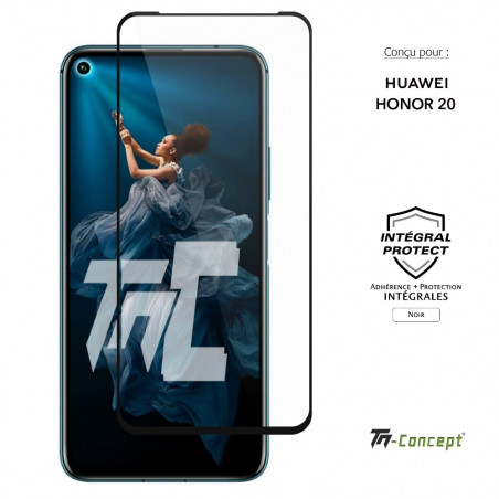 Huawei Honor 20 - Verre trempé intégral Protect - Noir - TM Concept® - image couverture