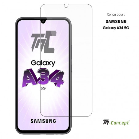 Vitre protection en verre trempé pour Samsung Galaxy A34 - TM Concept®