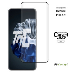 Huawei P60 Art - Verre trempé 3D incurvé - Noir - TM Concept® - image couverture