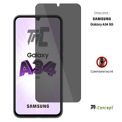 Samsung Galaxy A34 5G - Verre trempé Anti-Espions - TM Concept® - image couverture
