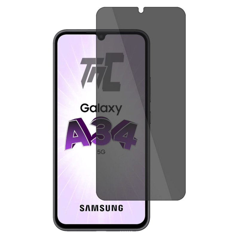Verre trempé teinté Anti-Espions pour Samsung Galaxy A34 - TM Concept®