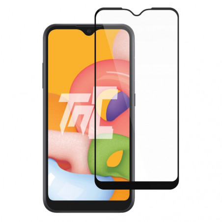 Samsung Galaxy A01 - Verre trempé intégral Protect - Noir - TM-Concept® - image principale
