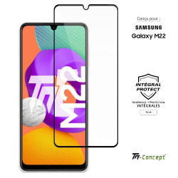 Samsung Galaxy M22 - Verre trempé intégral Protect - Noir - TM Concept® - image couverture
