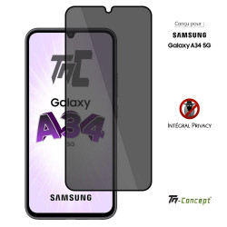 Samsung Galaxy A34 5G - Verre trempé Anti-Espions - Intégral Privacy - TM Concept® - image couverture
