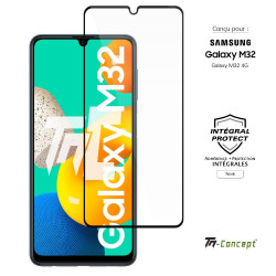 Samsung Galaxy M32 4G - Verre trempé intégral Protect - Noir - TM Concept® - image couverture
