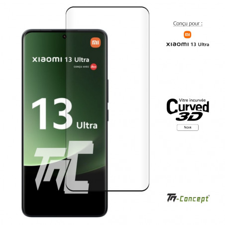 Xiaomi 13 Ultra - Verre trempé 3D incurvé - Noir - TM Concept® - image couverture