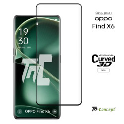 Oppo Find X6 - Verre trempé 3D incurvé - Noir - TM Concept® - image couverture