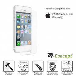 Iphone 5 / 5C / 5S - Vitre de Protection Crystal - TM Concept®