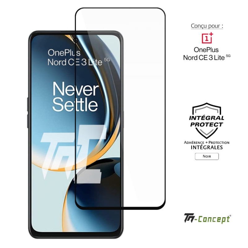 OnePlus Nord CE 3 Lite 5G - Verre trempé intégral Protect - Noir - TM Concept® - image couverture