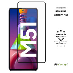 Samsung Galaxy M51 - Verre trempé intégral Protect - Noir - TM Concept®