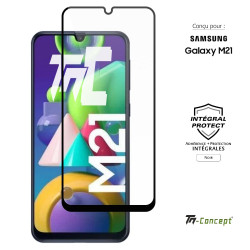 Samsung Galaxy M21 - Verre trempé intégral Protect - Noir - TM Concept® - image couverture