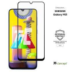 Samsung Galaxy M31 - Verre trempé intégral Protect - Noir - TM Concept® - image couverture