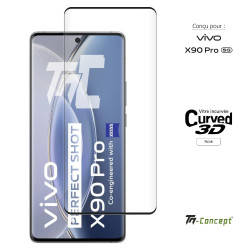 Vivo X90 Pro - Verre trempé 3D incurvé - Noir - TM Concept® - image couverture