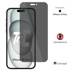 Apple iPhone 15 Plus - Verre trempé Anti-Espions - TM Concept® - image couverture