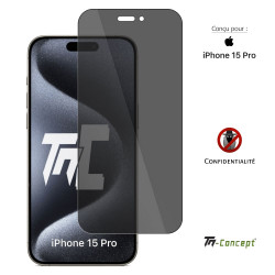 Apple iPhone 15 Pro - Verre trempé Anti-Espions - TM Concept® - image couverture