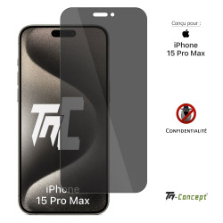 Apple iPhone 15 Pro Max - Verre trempé Anti-Espions - TM Concept® - image couverture