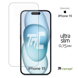 Apple iPhone 15 - Verre trempé Ultra Slim 0,15 mm - TM Concept® - image couverture