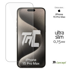 Apple iPhone 15 Pro Max - Verre trempé Ultra Slim 0,15 mm - TM Concept® - image couverture