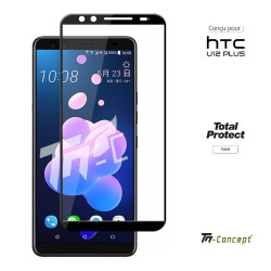 HTC U12+ Vitre protection intégrale - verre trempé avec cadre Noir - TM Concept® - image couverture