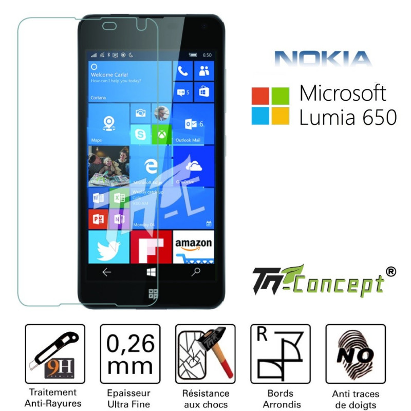 Microsoft Lumia 650 - Vitre de Protection Crystal en verre trempé - TM Concept®