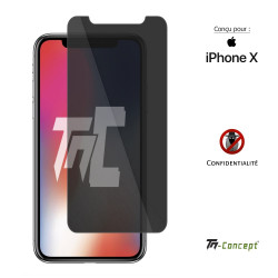 Apple iPhone X - Verre trempé Anti-Espions - TM Concept® - image couverture