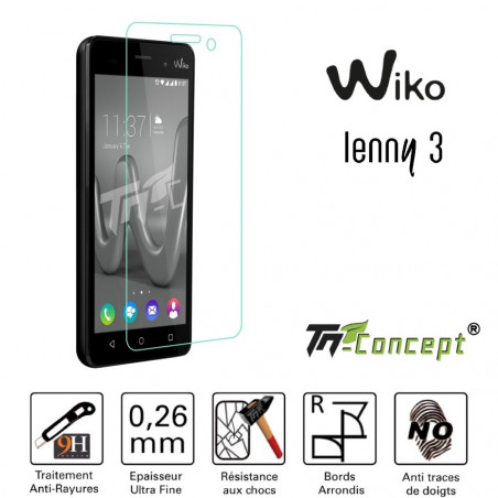 Wiko Lenny 3 - Vitre de Protection en verre trempé Crystal - TM Concept®