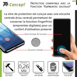 Honor Magic 5 Lite - Verre trempé incurvé 3D Silicone - Noir - TM Concept® - Fonction FingerPrint