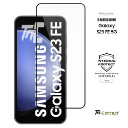 Samsung Galaxy S23 FE - Verre trempé intégral Protect - Noir - TM Concept® - image couverture