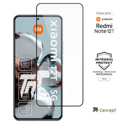Xiaomi Redmi Note 12T - Verre trempé intégral Protect - Noir - TM Concept® - image couverture