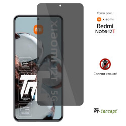 Xiaomi Redmi Note 12T - Verre trempé Anti-Espions - TM Concept® gamme Privacy - image couverture