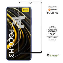 Xiaomi Poco M3 - Verre trempé intégral Protect - Noir - TM Concept® - image couverture