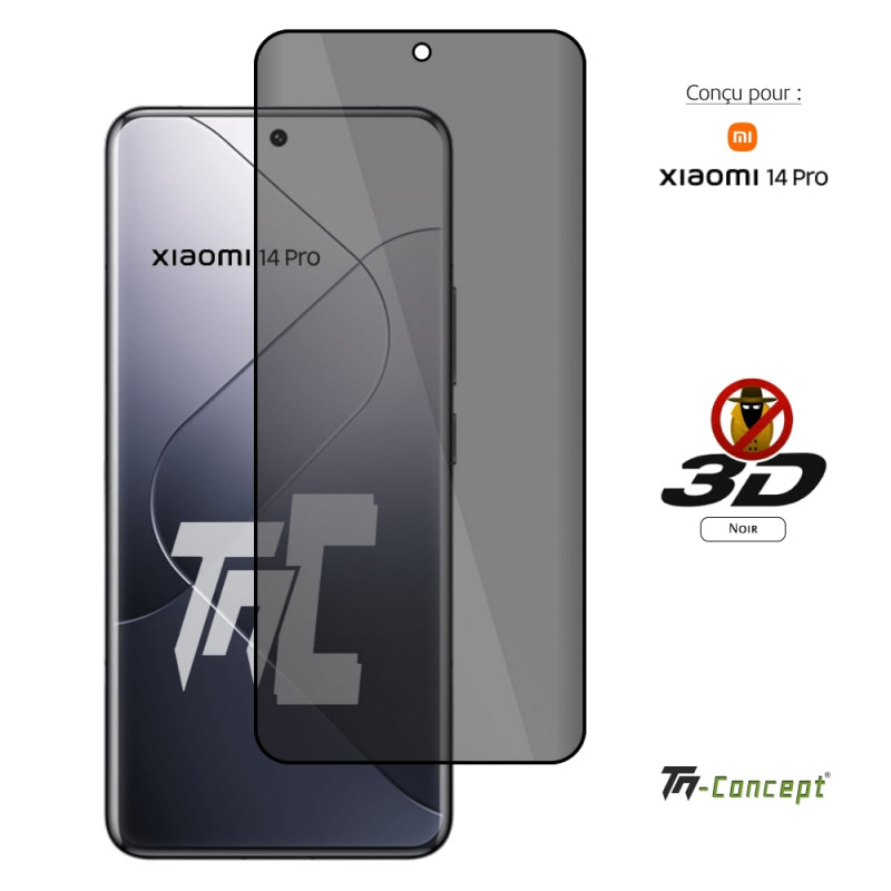 Xiaomi 14 Pro - Verre trempé 3D Privacy (teinté anti-espion) - TM Concept® - image couverture