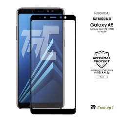Samsung Galaxy A8 (2018) - Verre trempé intégral Protect - Noir - TM Concept® - image couverture