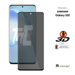 Samsung Galaxy S20 - Verre trempé 3D incurvé teinté anti-espion - TM Concept® - image couverture