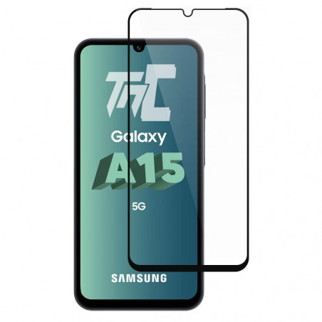 Samsung Galaxy A15 - Verre trempé intégral Protect - Noir - TM-Concept® - image principale