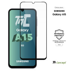 Samsung Galaxy A15 - Verre trempé intégral Protect - Noir - TM Concept® - image couverture