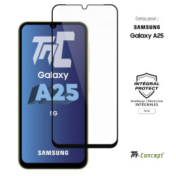 Samsung Galaxy A25 5G - Verre trempé intégral Protect - Noir - TM Concept® - image couverture
