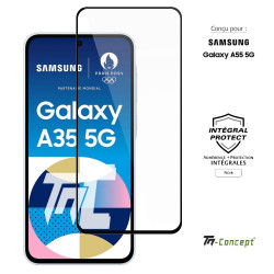 Samsung Galaxy A35 5G - Verre trempé intégral Protect - Noir - TM Concept® - image couverture