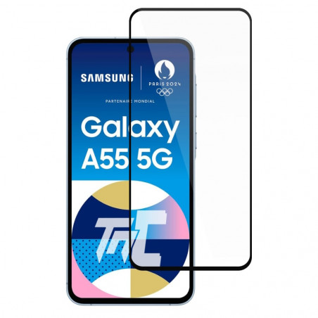 Samsung Galaxy A55 5G - Verre trempé intégral Protect - Noir - TM-Concept® - image principale